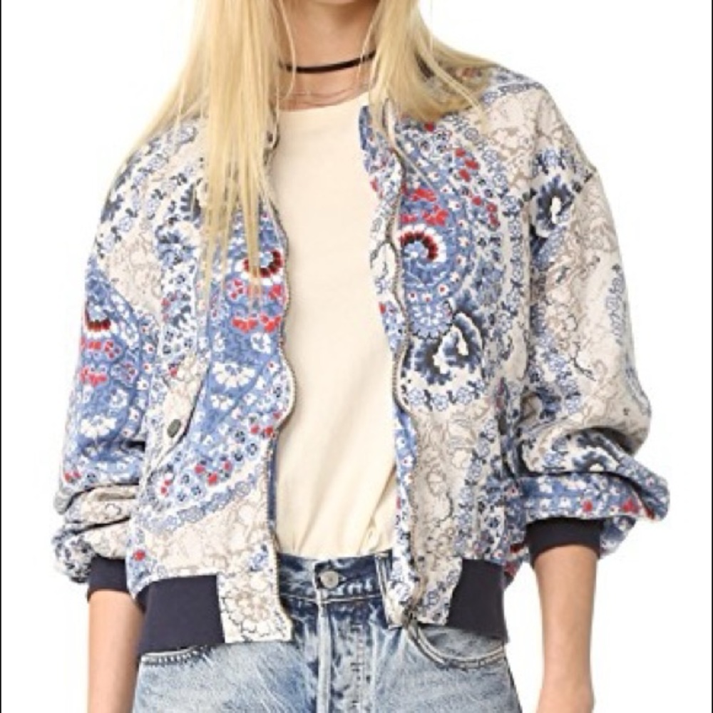 Free people floral bomber jacket